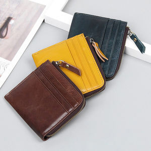 Custodia da donna in pelle compatta retrò con grande capacità <span class=keywords><strong>e</strong></span> più slot per <span class=keywords><strong>carte</strong></span> chiusura a cerniera piccolo <span class=keywords><strong>porta</strong></span> biglietti da visita - Product Image 1