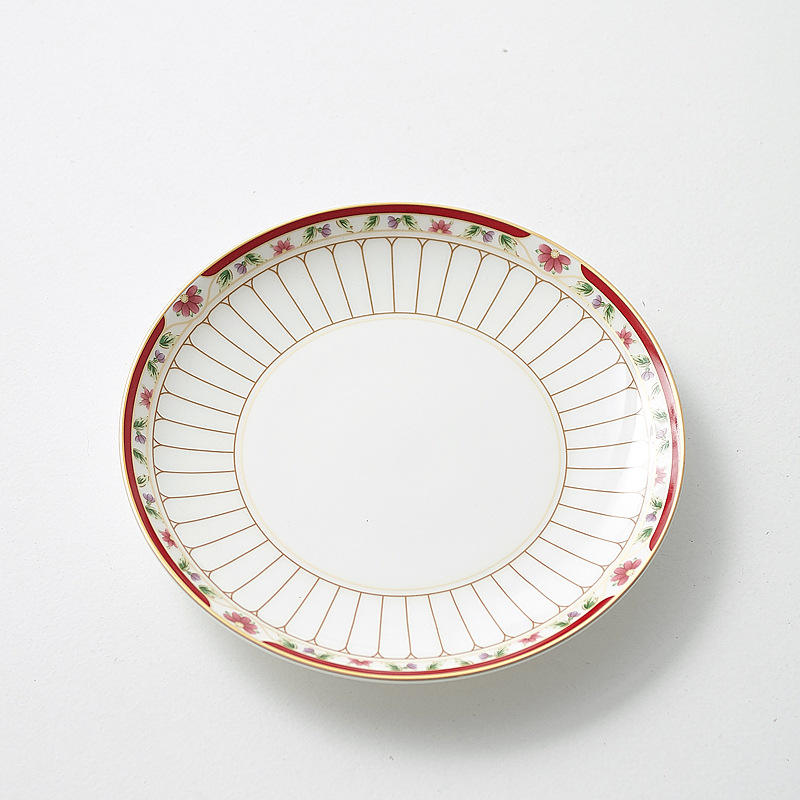 red striped plate