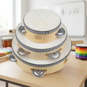 Tambourin de 8 pouces, <span class=keywords><strong>instrument</strong></span> de <span class=keywords><strong>percussion</strong></span> à main, cadre en bois, pour l'enseignement musical, les spectacles sur scène - Product Image 3