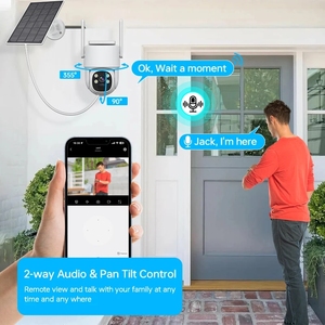 Không dây năng lượng mặt trời Powered 4MP Wifi PTZ ngoài trời an ninh máy ảnh LCD NVR Hệ thống pin hoạt động đầy đủ màu sắc tầm nhìn ban đêm - Product Image 3