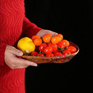 Chinese Style Handmade Bamboo Woven Fruit Plate Round Living Room Food Storage Tray Guizhou Origin - Product Image 2