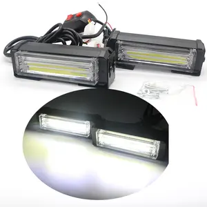 2 Stück Highlight Wasserdichtes LED-Licht rot blau 4led Auto Strobe Warn licht gitter blinkende Licht leiste für Auto Motorrad