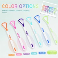 Brosse de nettoyage de la langue en silicone et plastique double face écologique, gratte-langue de haute qualité, nettoyeur de langue coloré