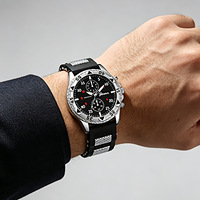 Montre à quartz pour homme, grand cadran, bracelet en silicone, boîtier en alliage, affichage à aiguilles, épaisseur 10 mm, écologique, sport, mode, extérieur, tendance