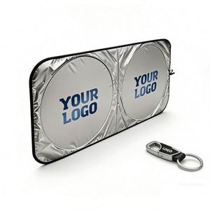 Wholesale Print Logo Double Circle Fold Front Windshield <b>Shade</b> for Car Dealer Business Promo Gift Sunshade - Product Image 1