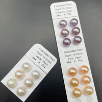 Perles d'eau douce naturelles rondes, blanches, roses et violettes ; qualité 3A pour la fabrication de divers types de bijoux ; prix de gros.