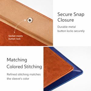 High Quality PU Leather <b>Laptop</b> <b>Sleeve</b> Envelope Document Bag Business Office Organizer Case - Product Image 4