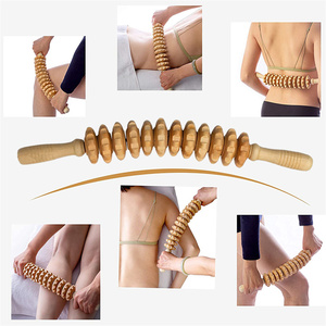 Nouveaux produits de massage corporel Bâton de massage en bois avec 12 rouleaux pour détendre et soulager les douleurs musculaires - Product Image 6