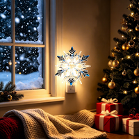 Lampe de nuit LED flocon de neige en cristal, taille moyenne, à brancher, éclairage décoratif fantaisie, lumière douce et chaude, décoration de Noël pour la maison