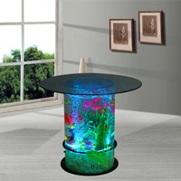 Runder Aquarium-Esstisch mit LED-Beleuchtung aus Acryl