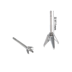 Stainless Steel Four Prong <b>Earring</b> <b>Posts</b> 11mm Length For <b>Earring</b> Making Jewelry Components - Product Image 1