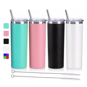 Échantillon gratuit gobelet de sublimation droit blanc à double paroi en acier inoxydable de 20 oz - Product Image 1