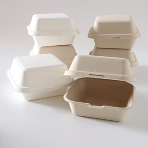 Vente en gros de boîte à burger bento jetable biodégradable à clapet boîte à gâteau aux fruits canne à sucre pour déjeuner couvercle CN - Product Image 5