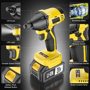 Outils électriques, perceuses sans fil haute performance 20V 4.0Ah, kit perceuse-visseuse, batterie au lithium, perceuse sans fil, visseuse sans fil - Product Image 4