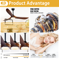 Ventilateur de plafond 42/48 pouces avec lumière dimmable, télécommande, moteur DC, ventilation et décoration – Vente en gros pour chambre à coucher