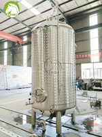 Cuve de fermentation sous pression Charmat en acier inoxydable 2KL pour vin mousseux, avec enveloppe de refroidissement, pour vignobles commerciaux