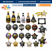 Ballon en aluminium rond de 18 pouces sur le thème du Nouvel An noir et or, ballon en aluminium Joyeux Nouvel An, qualité supérieure, plusieurs styles disponibles en gros