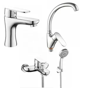 Grifos y mezcladores de agua caliente y fría para baño, serie ZF-B, artículos sanitarios, zinc, baratos, de un solo mango