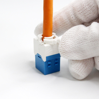 Module réseau non blindé Cat 6A RJ45 UTP Keystone sans outil avec gestionnaire de câbles pour réseaux de télécommunications