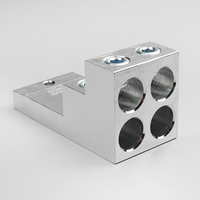 Borne de mise à la terre mécanique en aluminium étamé KS, modèle KS4-750-2N, pour compteur ou transformateur