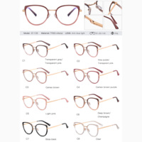 Partagas Lunettes de vue œil de chat TR90 de haute qualité avec dégradé de couleurs et anti-lumière bleue Lunettes à monture optique pour femmes