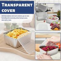 Lonchera Cuadrada Personalizada de Acero Inoxidable, Apta para Microondas, Contenedor de Alimentos con Capacidad de 501-800 ml, Ecológica