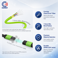 Kabel Patch MPO koxint, MPO/M-MPO/M 24 core Multimode OM5 tipe B disesuaikan 1M 5M 20M kabel Patch MPO serat optik