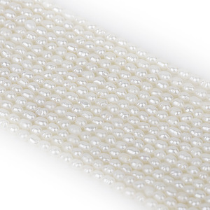 Perlas de Agua Dulce Xiaomi al por Mayor de 2.5-3mm, Forma de Botón, Blancas, Cuentas Sueltas para Hacer Collares y Pulseras, Material Hecho a Mano - Product Image 4