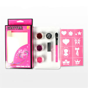 ชุดสักลายกลิตเตอร์สำหรับเด็กแบบมืออาชีพ พร้อมหมึกและลายฉลุสำหรับเพ้นท์ตัวที่ปรับแต่งได้ - Product Image 3