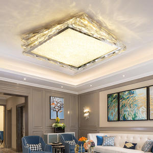 Lámpara de araña de techo cuadrada LED, cristal inoxidable de lujo para sala de estar, dormitorio, hogar inteligente, oficina, nuevo estilo, Base de hierro IP44 - Product Image 4