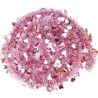 Nouvelle guirlande décorative transfrontalière en acier inoxydable coloré à motif cœur pour la Saint-Valentin, idéale pour créer une ambiance de confession