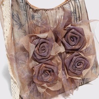 Sac à main plissé YIYOU rétro 2026 en toile tie-dye motif rose, sac porté épaule ou sous le bras pour femme