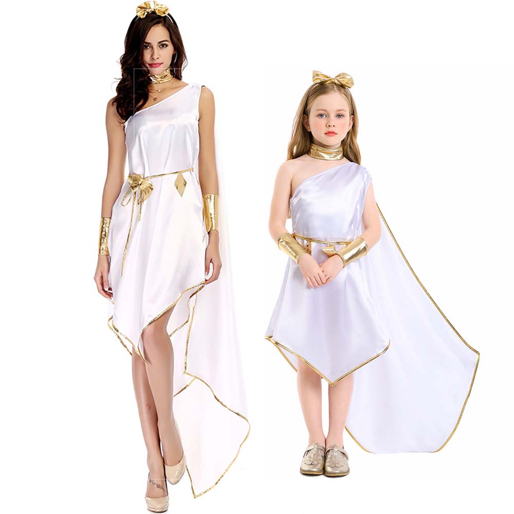 Halloween Women Girls Party Dress up Role Play Greek Goddess Dress TRAD-011