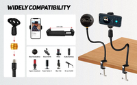 Support de micro de bureau à col de cygne flexible S-R02 universel 3/8 \ "5/8 \" Type de clip d'adaptateur à vis pour Shure autres accessoires de téléphone micro