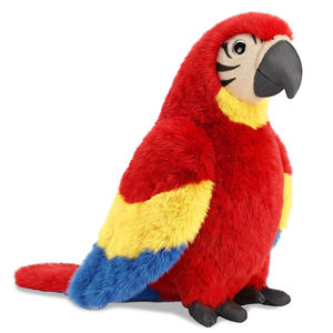 Venta al por mayor de fábrica: Peluche de loro macaw de 9.8 pulgadas, súper suave, con corona roja, ideal para regalos de cumpleaños y recuerdos de fiesta. - Product Image 1