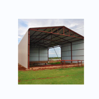 Cobertizo de heno de estructura de acero prefabricado grande, caseta aislada para perros, cobertizo de granja, cobertizo de almacén, construcción