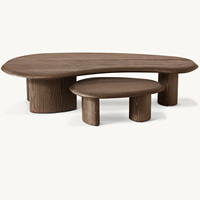 Rhohohill Ensembles de tables basses gigognes de salon de haute qualité de style moderne personnalisé Table à thé longue rétro en orme de recyclage