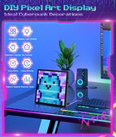 Panneau d'affichage LED personnalisable pour Pixel Art, Horloge Intelligente, Art Mural Programmable DIY Graffiti, Décoration de Salle de Jeu, Écran Tactile 32x32