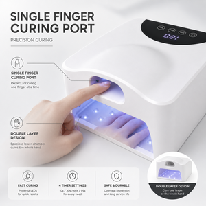 2026 High Power Plastic UV LED Nail <b>Lamp</b> FD-777 Fast Curing Gel Polish Dryer Double Layer Design Single Finger Curing Port Salon - Product Image 2