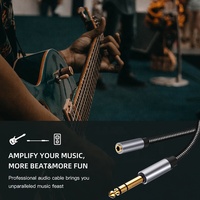 Adaptateur Convertisseur Audio Stéréo Xput 6,35 mm Mâle vers 3,5 mm Femelle, Câble de Connexion Audio Portable pour Casque, Haut-parleur, Mixeur