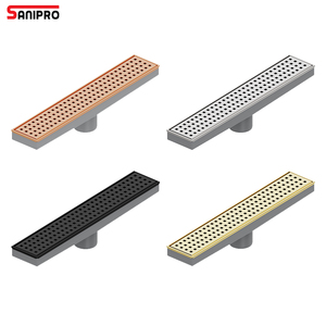 SANIPRO couverture de grille en acier inoxydable de couleur personnalisée fond en <span class=keywords><strong>plastique</strong></span> salle de bain Anti-odeur <span class=keywords><strong>douche</strong></span> Drainage drains de sol linéaires courts - Product Image 1