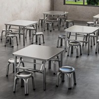 Table pliante moderne en acier inoxydable, portable, pour pique-nique, camping, extérieur, intérieur, salle à manger, travail, surface antidérapante, mobilier de maison