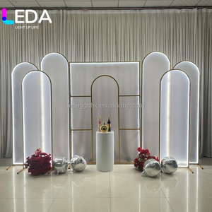 Support de panneau métallique en arc de lumière blanche LEDA, décoration de mariage, toile de fond avec lumière LED pour la décoration de scène de fête - Product Image 2