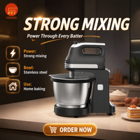 Batteur sur socle planétaire électrique en acier inoxydable avec 5 vitesses, capacité de 3,5 L, 300 W, bol mélangeur pour la maison, utilisation en pâtisserie et en cuisine