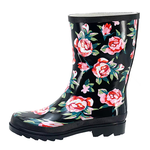 Bottes <span class=keywords><strong>de</strong></span> <span class=keywords><strong>pluie</strong></span> en caoutchouc pour femmes YL318, résistantes à l'eau, mi-mollet, tendance, pour l'extérieur, vente en gros - Product Image 2