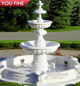 Fontana di marmo bianca semplice a 3 livelli della <span class=keywords><strong>pietra</strong></span> naturale del <span class=keywords><strong>giardino</strong></span> esterno - Product Image 2