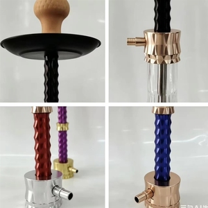 Chicha en verre cristal de 67 cm, style classique, avec tige torsadée givrée, remplaçable, avec 2 flexibles et prise japonaise - Product Image 4