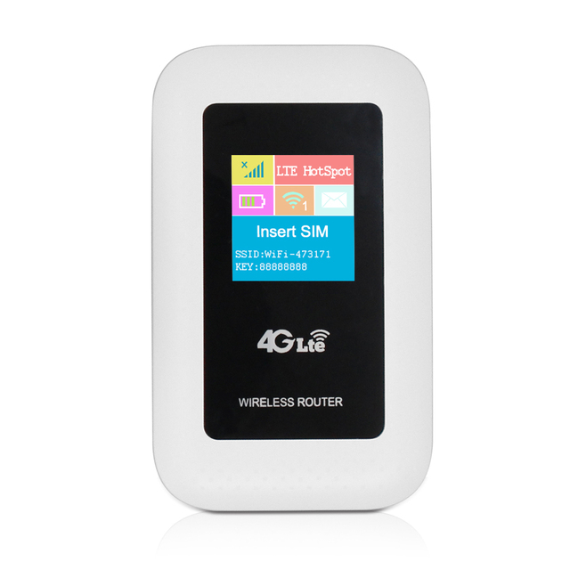 4G Portable WiFi Router Hotspot 300Mbps Max. LAN Data Rate Color LCD Screen Firewall Function 2.4G Frequency for SOHO Stock