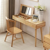 Coiffeuse en bois glamour et minimaliste avec tiroirs à miroir pour la chambre à coucher