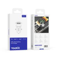 YooKiE PC17 Pengisi Daya Mobil Cerdas 1-USB 18W dengan Kabel USB-A ke IPH QC3.0 Pengisian Cepat untuk Ponsel.